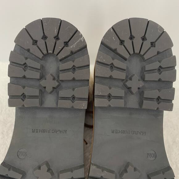 Marc Fisher Womens 10M Isabel Boots Brown Leather Suede Lace Up Faux Fur Winter - Picture 11 of 13